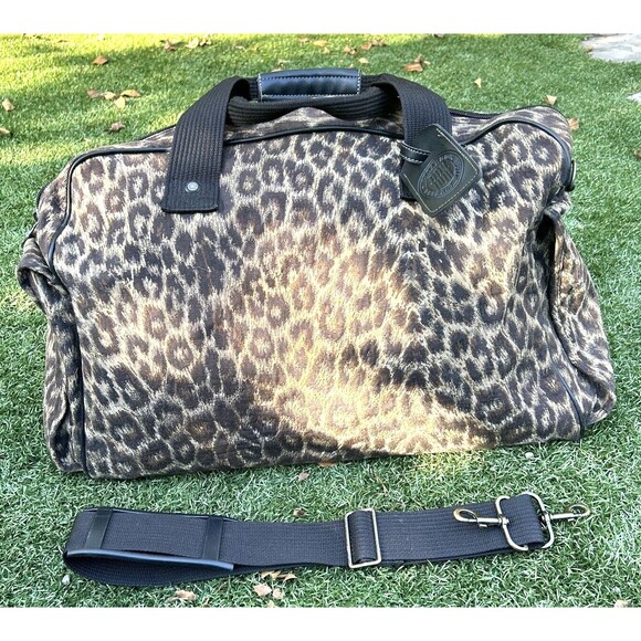 VTG Ricardo Beverly Hills Designer Luggage Large Tote Overnight Bag Animal Print - Picture 2 of 16